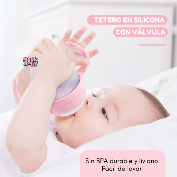 Tetero 5 onz En Silicona con Válvula