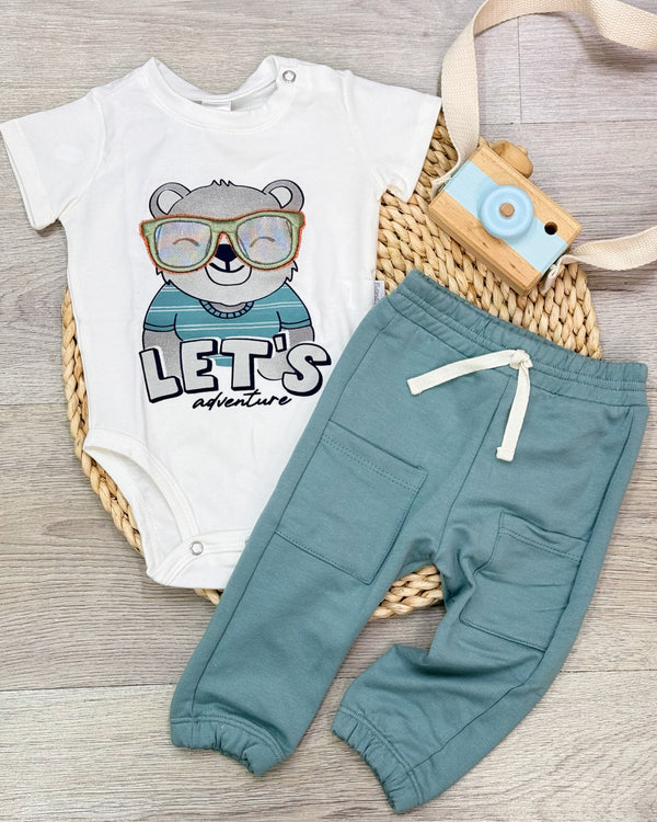 Set Mameluco Osito + Jogger