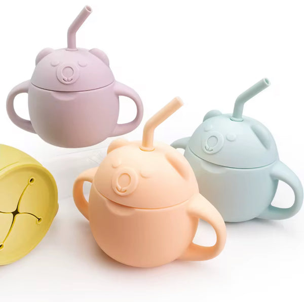 Vaso Pitillo 3 en 1 en Silicona Oso